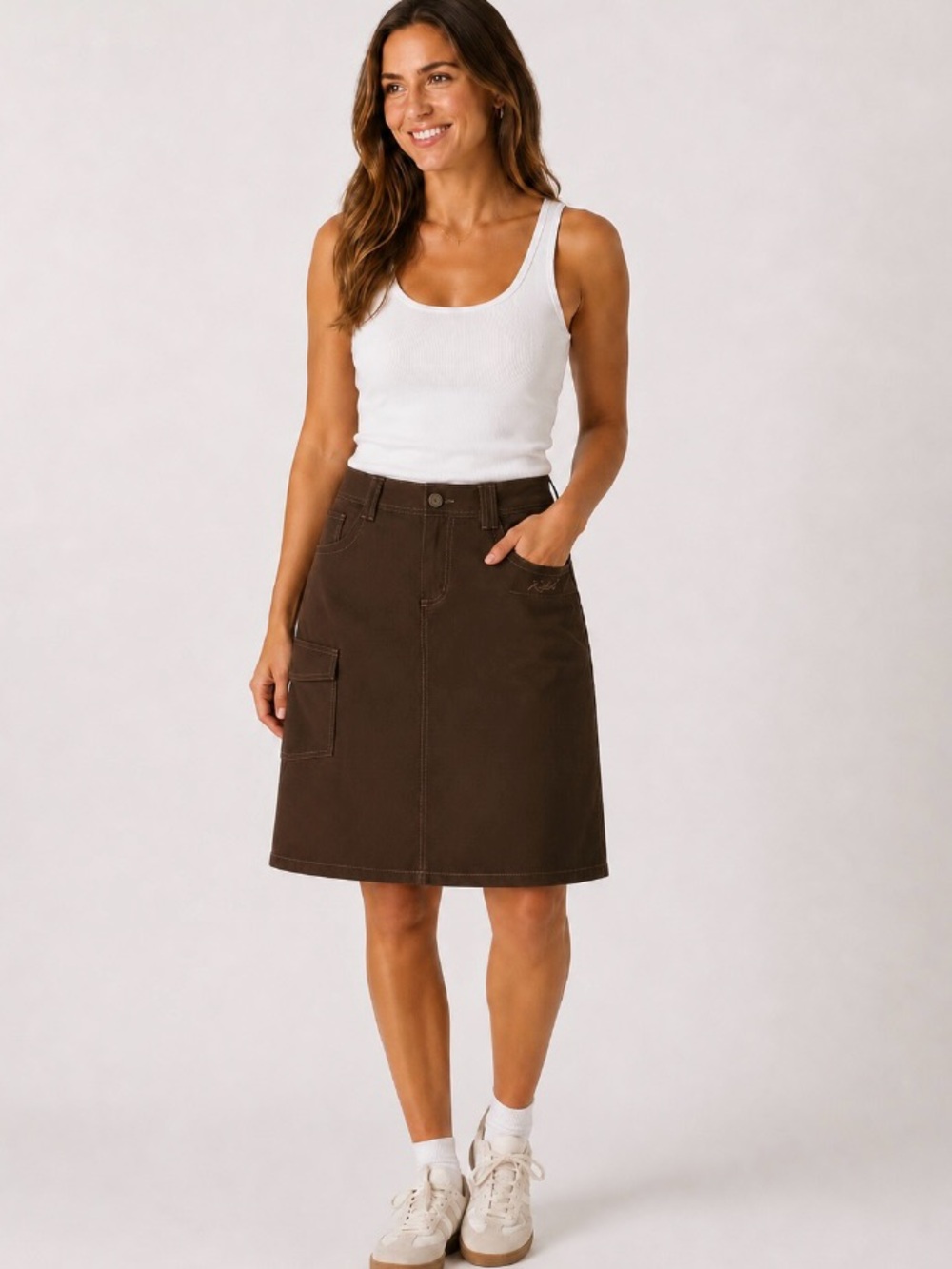 Kuhl Brown Sierra Skirt Size 12 Tufflex Stretch UPF 50 Outdoor Hiking Cargo NWT